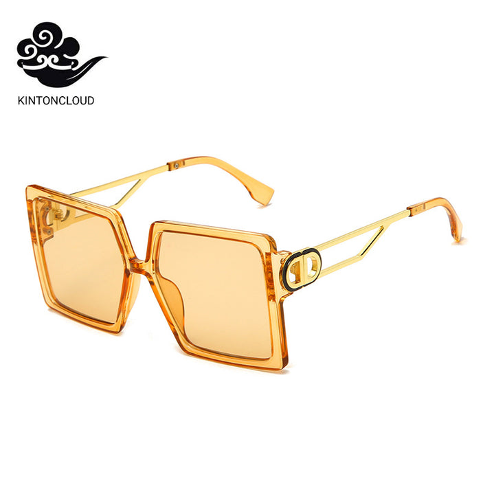 Wholesale Square Big Frame Metal Brand Sunglasses （F) JDC-SG-HNB006