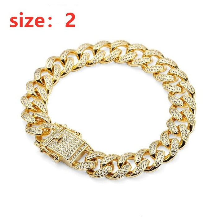 Wholesale Hip Hop Cuban Chain Jewelry Quad Bar Prismatic Men's Bracelet MOQ≥2 JDC-BT-NiC002