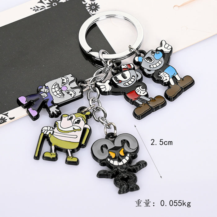 Wholesale keychain pvc cartoon cute plush toy pendant mug head JDC-KC-ManYu002