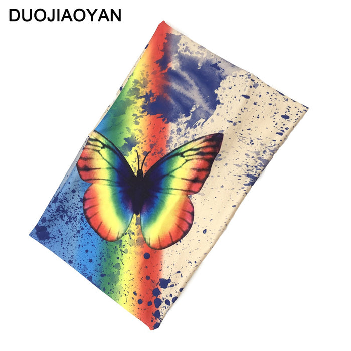 Wholesale Stretch Color Big Butterfly Print Sports Wide Hairband Absorb Sweat MOQ≥3 JDC-HD-Jiaoy004