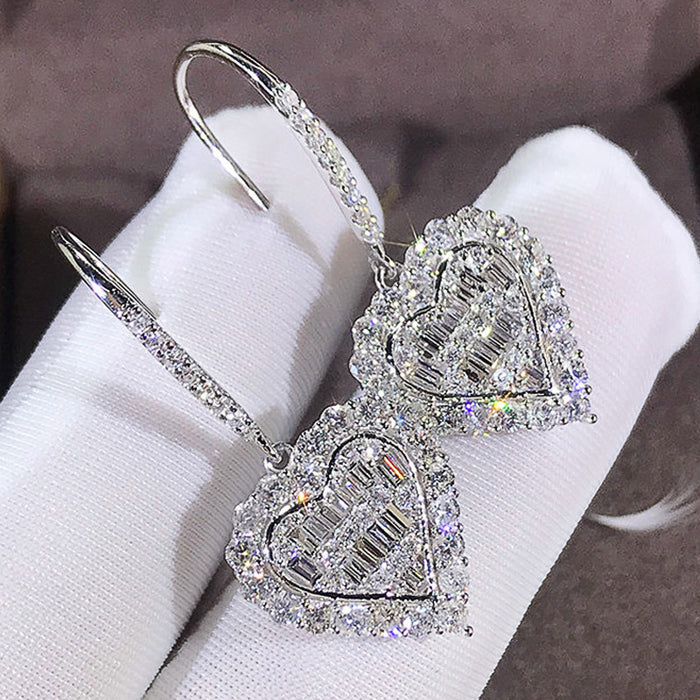 Jewelry WholesaleWholesale Zircon Heart Shaped Copper Earrings MOQ≥2 JDC-ES-Caos023 Earrings 曹适 %variant_option1% %variant_option2% %variant_option3%  Factory Price JoyasDeChina Joyas De China