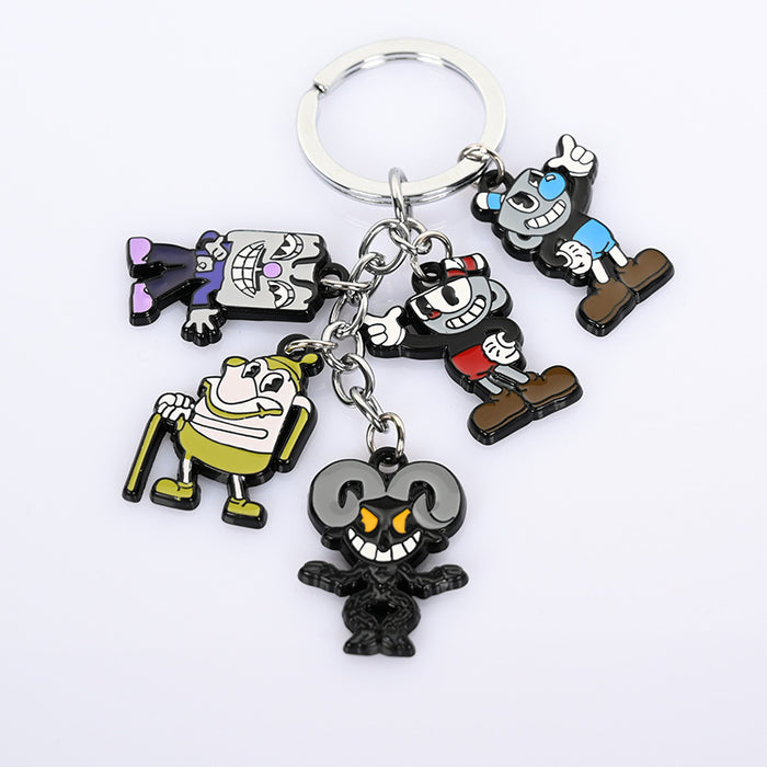 Wholesale keychain pvc cartoon cute plush toy pendant mug head JDC-KC-ManYu002