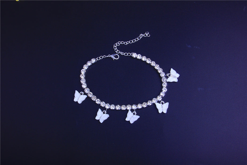 Wholesale Acrylic Rhinestone Anklet Butterfly Beach Vacation Anklet JDC-AS-JLiang003