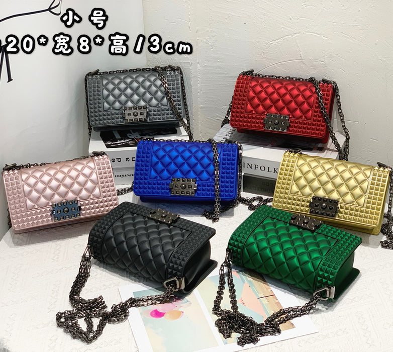 Wholesale Shoulder Bag PVC Rhombus Chain Small Square Bag Diagonal JDC-SD-YBS001