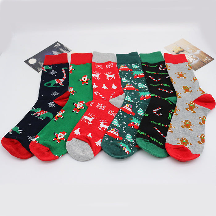 Wholesale Sock Cotton Mid Cylinder Christmas MOQ≥3 JDC-SK-ShuiH001