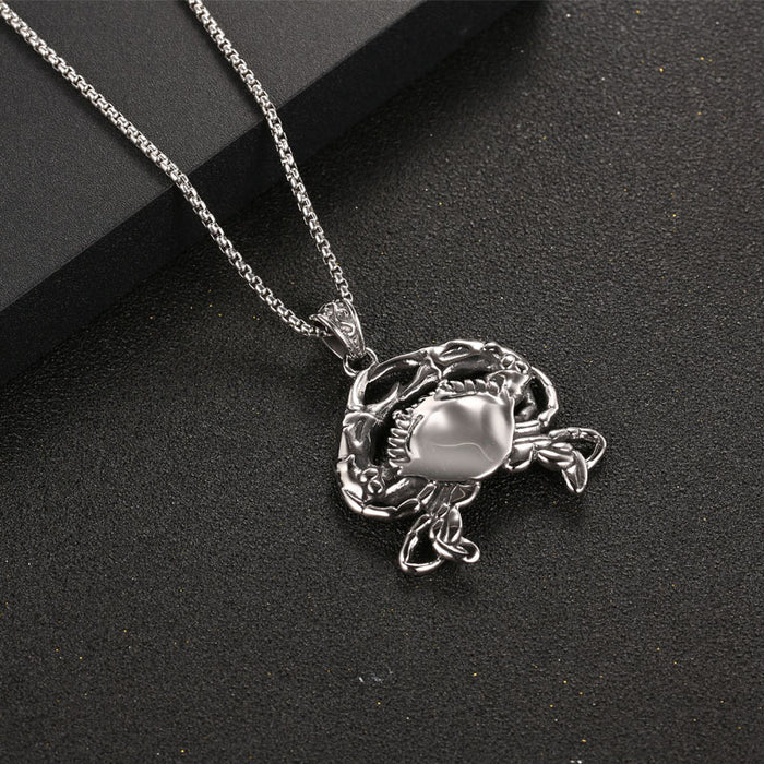 Wholesale Titanium Steel Punk Style Cute Little Crab Animal Pendant JDC-CS-Shenj002