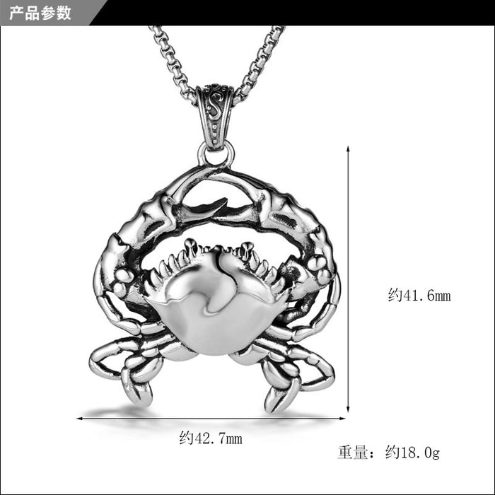 Wholesale Titanium Steel Punk Style Cute Little Crab Animal Pendant JDC-CS-Shenj002