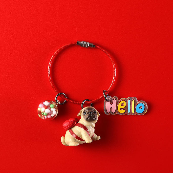 Wholesale Keychain Metal Cute Cartoon Dog MOQ≥2 JDC-KC-CYa011