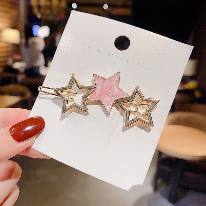 Wholesale small fresh drop oil star geometric fashion simple hair clip JDC-HC-Hankou003