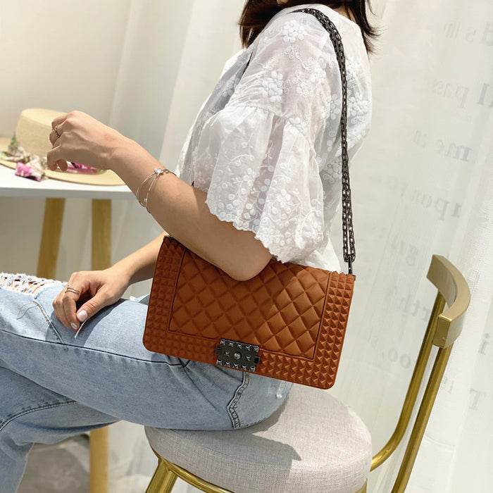 Wholesale Shoulder Bag PVC Rhombus Chain Small Square Bag Diagonal JDC-SD-YBS001