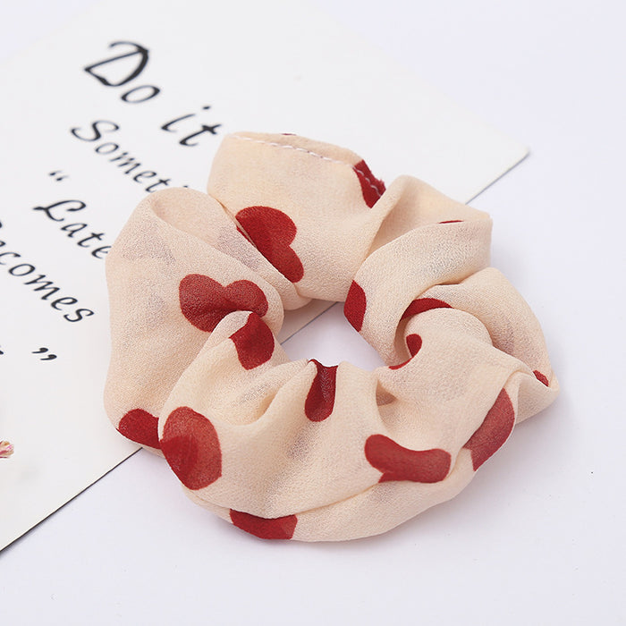 Wholesale chiffon large intestine ring sweet love candy color hair ring JDC-HS-HuiDi003