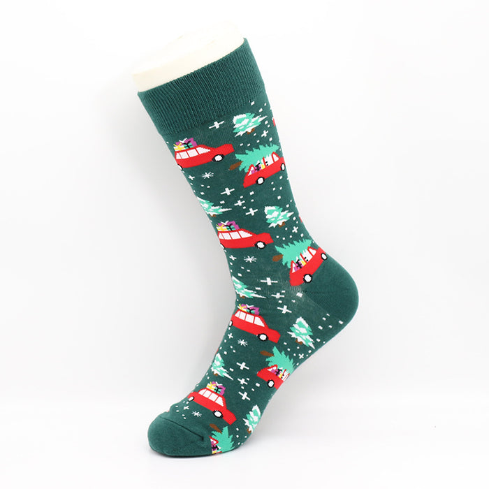 Wholesale Sock Cotton Mid Cylinder Christmas MOQ≥3 JDC-SK-ShuiH001