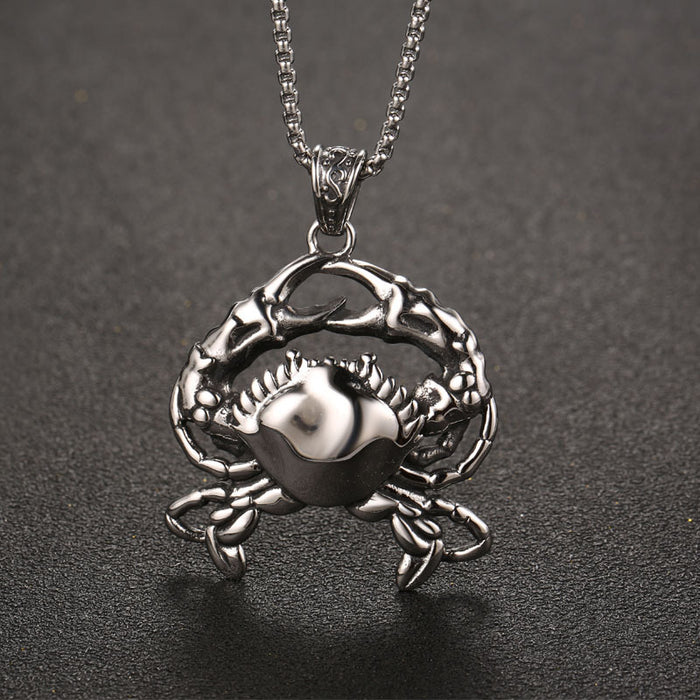 Wholesale Titanium Steel Punk Style Cute Little Crab Animal Pendant JDC-CS-Shenj002