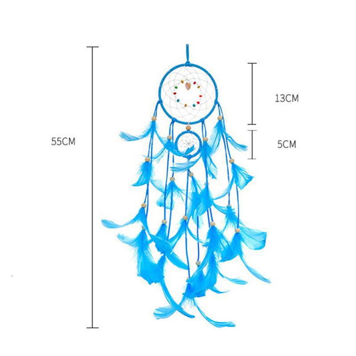 Jewelry WholesaleWholesale Iron Ring Feather Colorful Beads Love Shell LED Light Dreamcatcher JDC-DC-JunX002 Dreamcatcher 俊贤 %variant_option1% %variant_option2% %variant_option3%  Factory Price JoyasDeChina Joyas De China