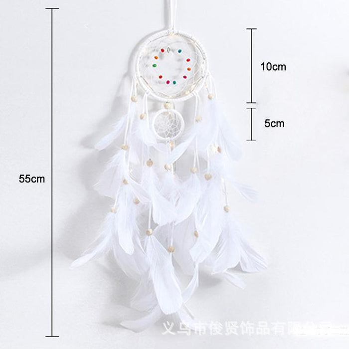 Jewelry WholesaleWholesale Iron Ring Feather Colorful Beads Love Shell LED Light Dreamcatcher JDC-DC-JunX002 Dreamcatcher 俊贤 %variant_option1% %variant_option2% %variant_option3%  Factory Price JoyasDeChina Joyas De China