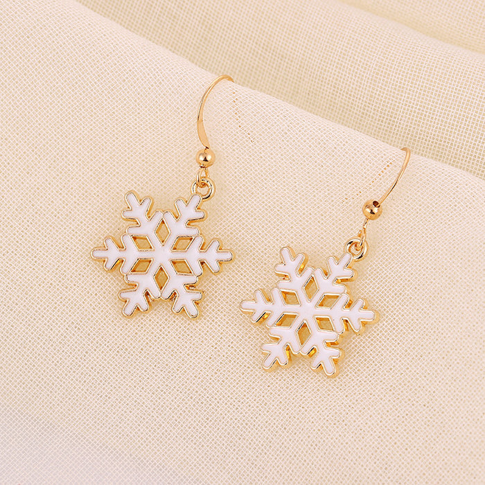 Wholesale Earrings Alloy Enamel Christmas Bell Snowflake Old Man JDC-ES-LongX003