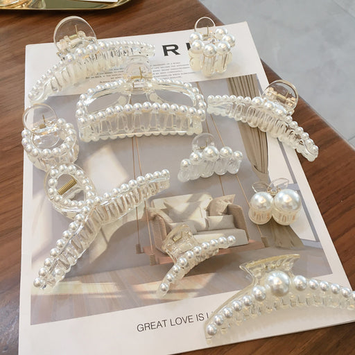 Jewelry WholesaleWholesale pearl small and medium-sized fresh girl grab clip JDC-HC-Dduow103 Hair Clips 朵薇 %variant_option1% %variant_option2% %variant_option3%  Factory Price JoyasDeChina Joyas De China