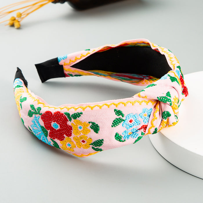 Jewelry WholesaleWholesale embroidery flower fabric hair band JDC-HD-Hemin025 Headband 和鸣 %variant_option1% %variant_option2% %variant_option3%  Factory Price JoyasDeChina Joyas De China