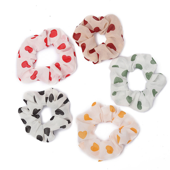 Wholesale chiffon large intestine ring sweet love candy color hair ring JDC-HS-HuiDi003