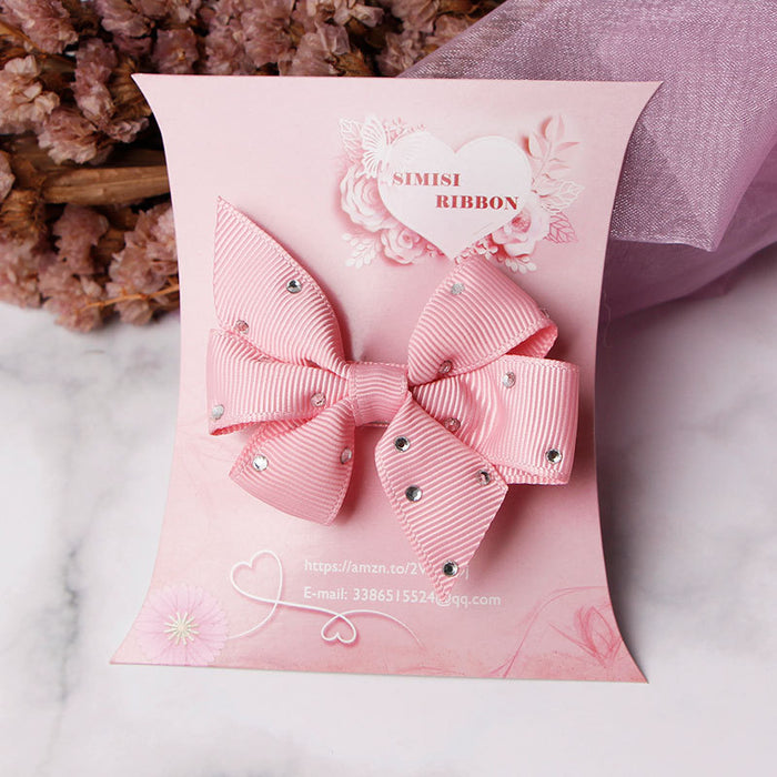 Wholesale Hair Clips Cloth Rhinestone Bows MOQ≥5 JDC-HC-MSD001