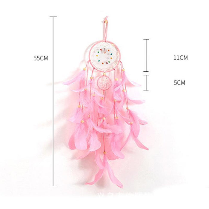 Jewelry WholesaleWholesale Iron Ring Feather Colorful Beads Love Shell LED Light Dreamcatcher JDC-DC-JunX002 Dreamcatcher 俊贤 %variant_option1% %variant_option2% %variant_option3%  Factory Price JoyasDeChina Joyas De China