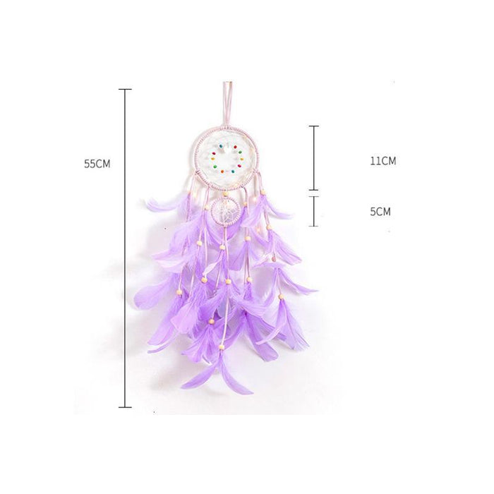 Jewelry WholesaleWholesale Iron Ring Feather Colorful Beads Love Shell LED Light Dreamcatcher JDC-DC-JunX002 Dreamcatcher 俊贤 %variant_option1% %variant_option2% %variant_option3%  Factory Price JoyasDeChina Joyas De China