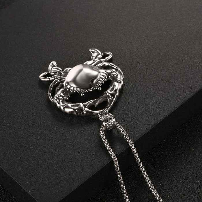 Wholesale Titanium Steel Punk Style Cute Little Crab Animal Pendant JDC-CS-Shenj002