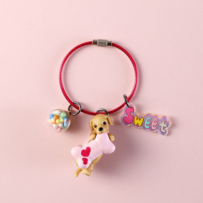 Wholesale Keychain Metal Cute Cartoon Dog MOQ≥2 JDC-KC-CYa011