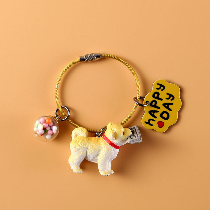 Wholesale Keychain Metal Cute Cartoon Dog MOQ≥2 JDC-KC-CYa011