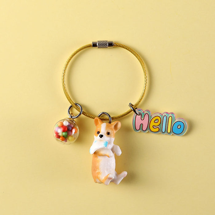 Wholesale Keychain Metal Cute Cartoon Dog MOQ≥2 JDC-KC-CYa011