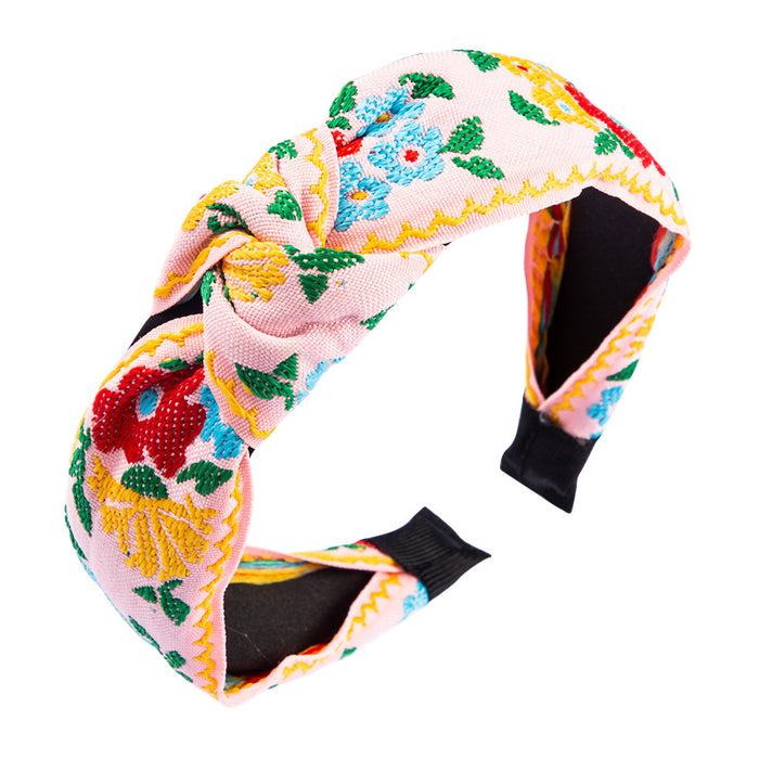 Jewelry WholesaleWholesale embroidery flower fabric hair band JDC-HD-Hemin025 Headband 和鸣 %variant_option1% %variant_option2% %variant_option3%  Factory Price JoyasDeChina Joyas De China