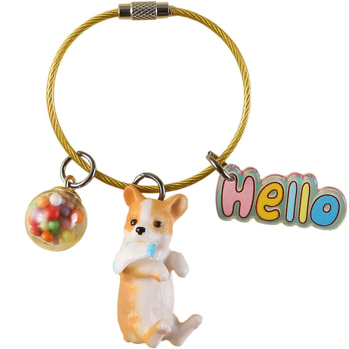 Wholesale Keychain Metal Cute Cartoon Dog MOQ≥2 JDC-KC-CYa011