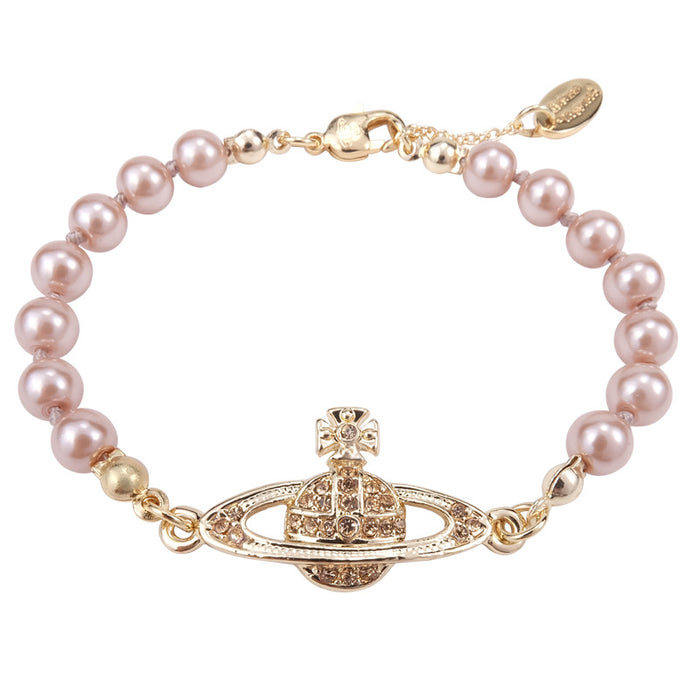 Wholesale Saturn One Layer Pearl Bracelet With Labeled Lobster Clasp JDC-BT-YZD001