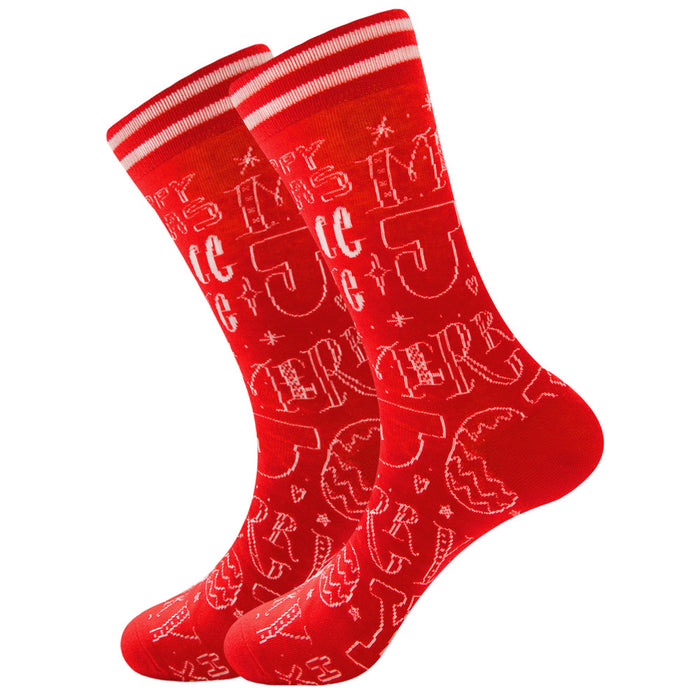 Wholesale Sock Cotton Long Tube Printed Christmas Series Sports Sweat Absorbent Breathable JDC-SK-ZhuoQi006