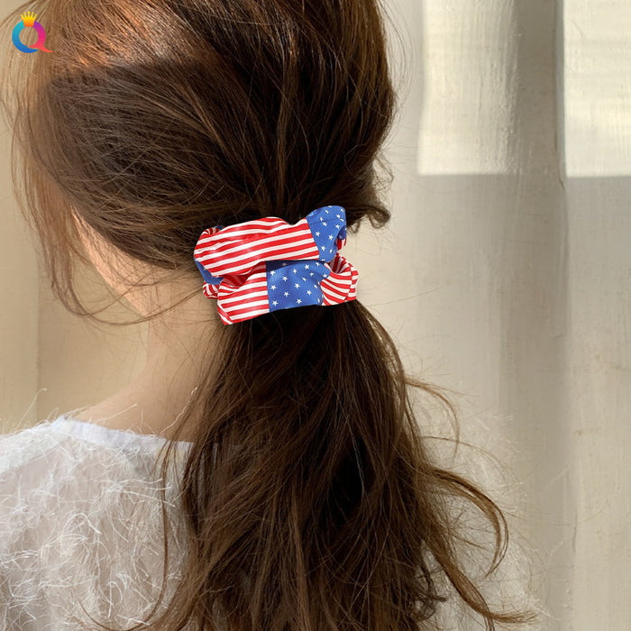 Wholesale 4th of July Independence Day Flag Large Intestine Hair Rope JDC-HS-Qiyue006