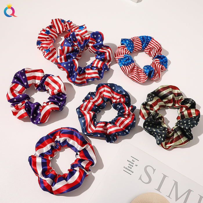 Wholesale 4th of July Independence Day Flag Large Intestine Hair Rope JDC-HS-Qiyue006