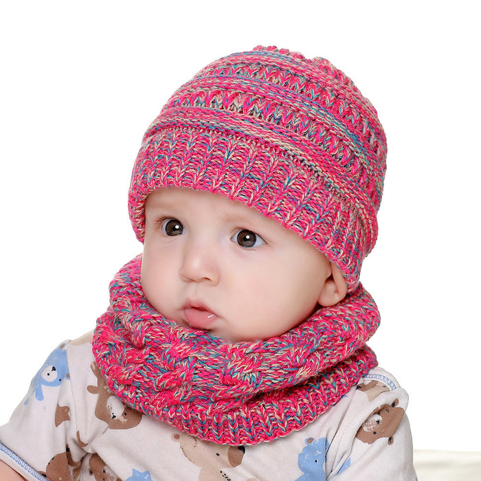 Wholesale Hat Acrylic Winter Baby Warm Scarf 2 Piece Set MOQ≥2sets JDC-FH-XMi014