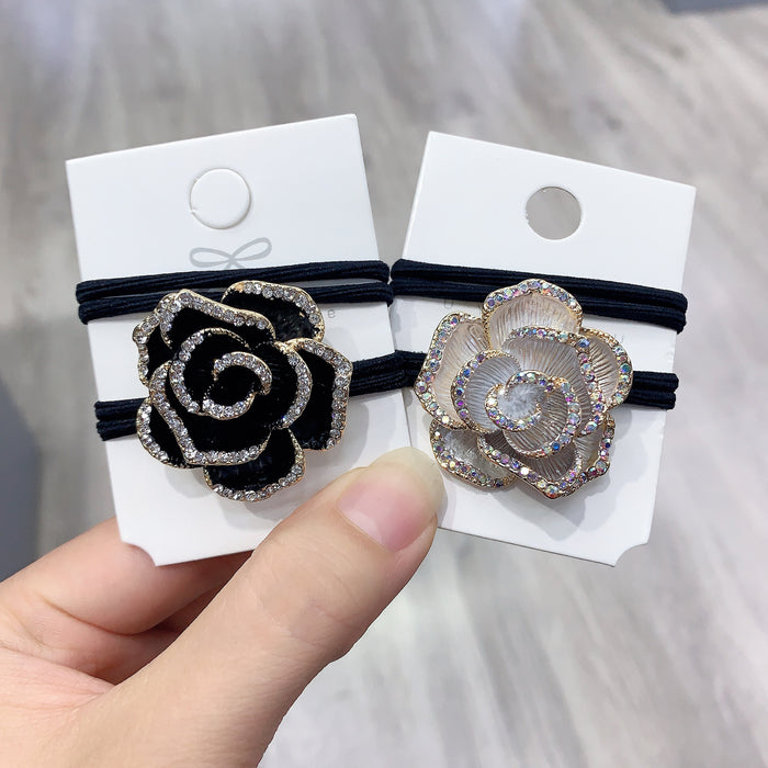 Jewelry WholesaleWholesale rose small fragrance hair rope Korean all-match rhinestone rope JDC-HS-Nuanm003 Hair Scrunchies 暖铭 %variant_option1% %variant_option2% %variant_option3%  Factory Price JoyasDeChina Joyas De China