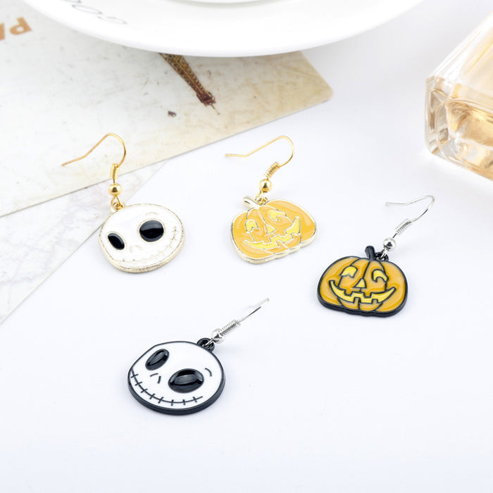 Wholesale Earrings Alloy Halloween Cartoon Scary Pumpkin Head JDC-ES-Dsheng006