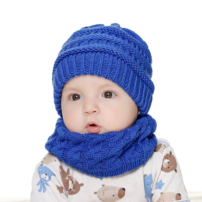 Wholesale Hat Acrylic Winter Baby Warm Scarf 2 Piece Set MOQ≥2sets JDC-FH-XMi014