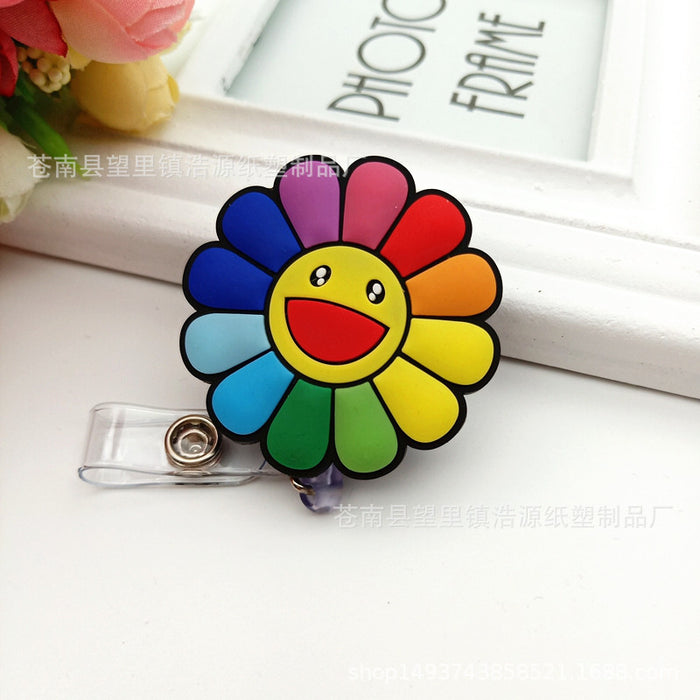 Wholesale Cartoon Fruit Soft Rubber Retractable Keychain MOQ≥2 JDC-KC-HaoYuan001