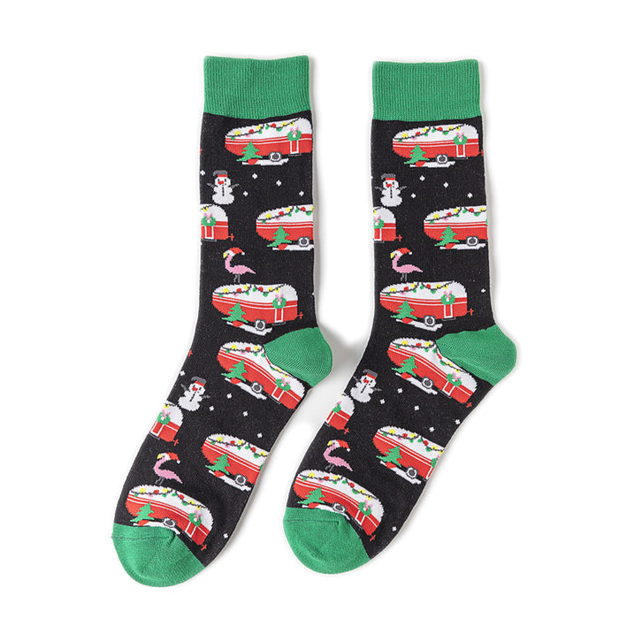 Wholesale socks cotton men's Christmas socks cartoon medium tube JDC-SK-HuiHe020