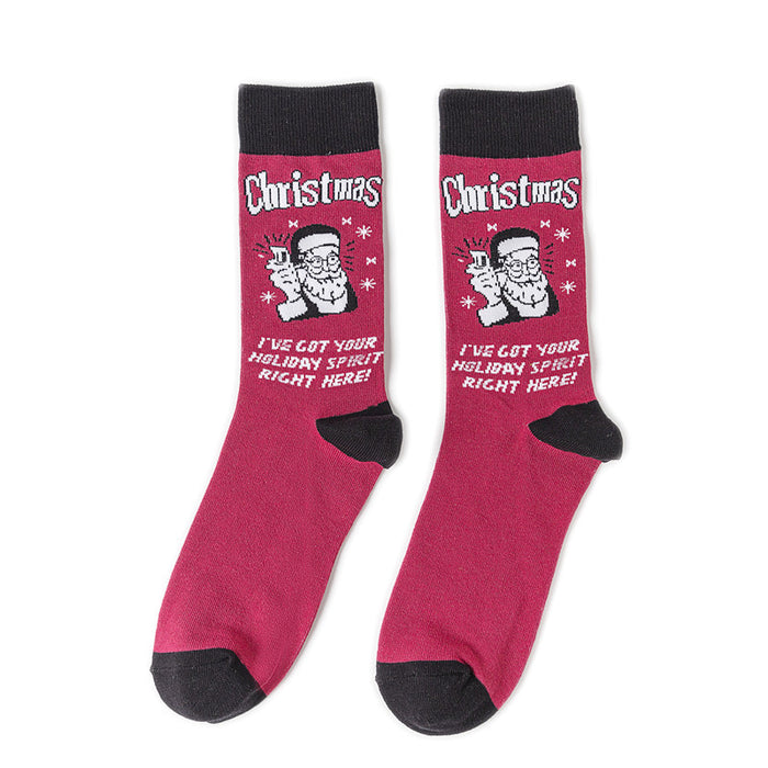 Wholesale socks cotton men's Christmas socks cartoon medium tube JDC-SK-HuiHe020