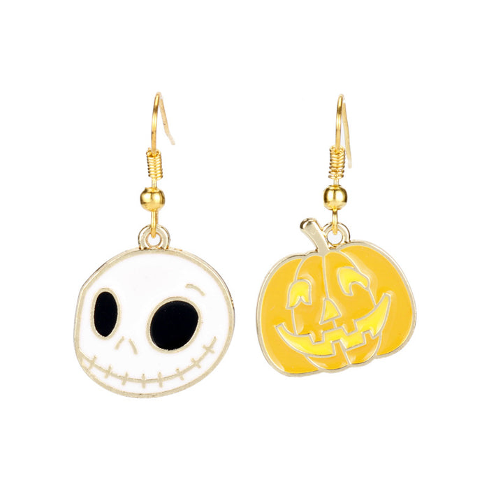 Wholesale Earrings Alloy Halloween Cartoon Scary Pumpkin Head JDC-ES-Dsheng006