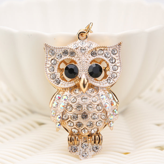 Jewelry WholesaleWholesale creative Rhinestone cartoon owl keychain MOQ≥2 JDC-KC-ChaoK005 Keychains 超凯 %variant_option1% %variant_option2% %variant_option3%  Factory Price JoyasDeChina Joyas De China