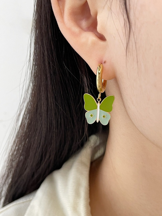 Wholesale Butterfly Oil Drop Earrings Small and Delicate JDC-ES-Lingh003