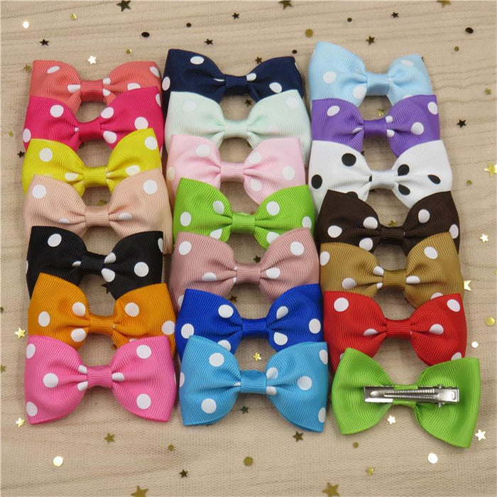 Jewelry WholesaleWholesale Polka Dot Flat Knot Girls Bow Hair Clips for Girls JDC-HC-Junm003 Hair Clips 俊明 %variant_option1% %variant_option2% %variant_option3%  Factory Price JoyasDeChina Joyas De China