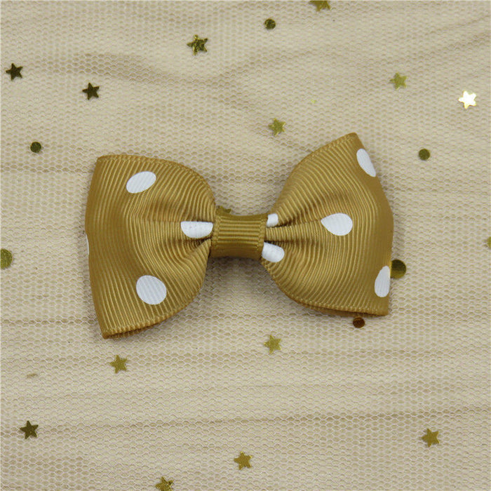 Wholesale Polka Dot Flat Knot Girls Bow Hair Clips for Girls JDC-HC-Junm003