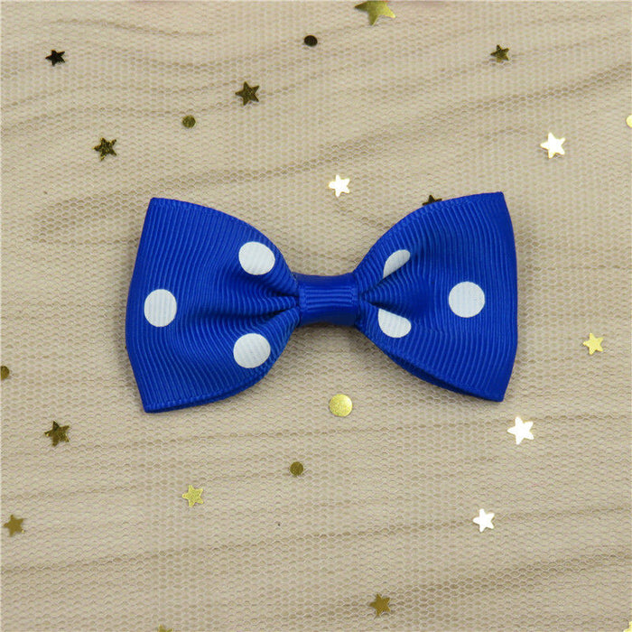 Wholesale Polka Dot Flat Knot Girls Bow Hair Clips for Girls JDC-HC-Junm003