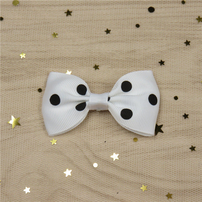 Wholesale Polka Dot Flat Knot Girls Bow Hair Clips for Girls JDC-HC-Junm003